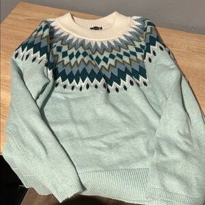 Teal Patterned Sweater
